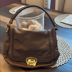 Elegant Brown Leather Joelle Hawkins Handbag